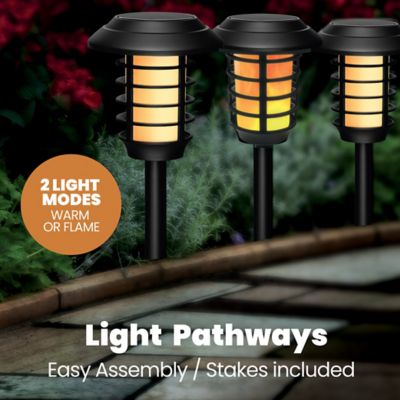 Image showing  21-Lumen Solar-Powered Landscape Path Lights, 2 Modes, Warm Bright Light, 4-Pack