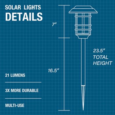 Image showing 5 th Bell & Howell 21-Lumen Solar-Powered Landscape Path Lights, 2 Modes, Warm Bright Light, 4-Pack
