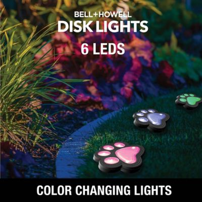 Image showing  3-Lumen Color Changing Paw Print Path Lights, 6-Pack