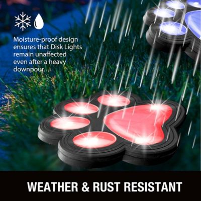 Image showing  3-Lumen Color Changing Paw Print Path Lights, 6-Pack