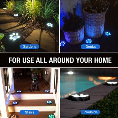 Image showing 5 th Bell & Howell 3-Lumen Color Changing Paw Print Path Lights, 6-Pack