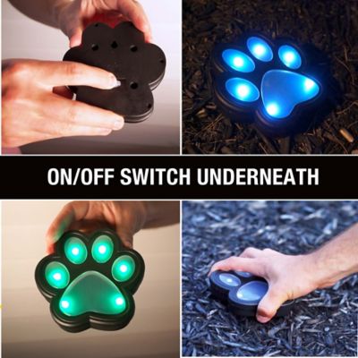 Image showing 6 th Bell & Howell 3-Lumen Color Changing Paw Print Path Lights, 6-Pack