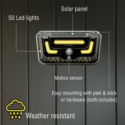 Image showing 5 th Bell & Howell 330-Lumen Motion Sensor Solar Bionic Wall Light, 2 Modes, Warm Light