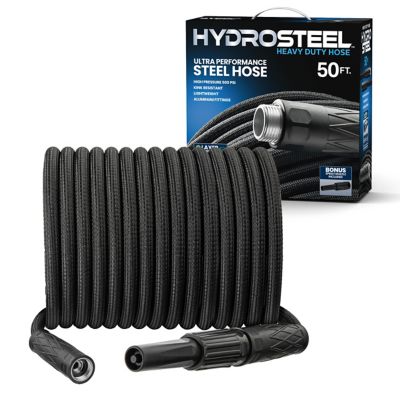 HydroSteel 5/8 in. x 50 ft. Lightweight Kink-Free Aluminum Garden Hose Our hose is on the front of our house and I hated seeing the giant green hose