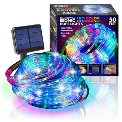 Bell & Howell Solar Powered Color Changing Indoor & Outdoor Rope Lights 50'