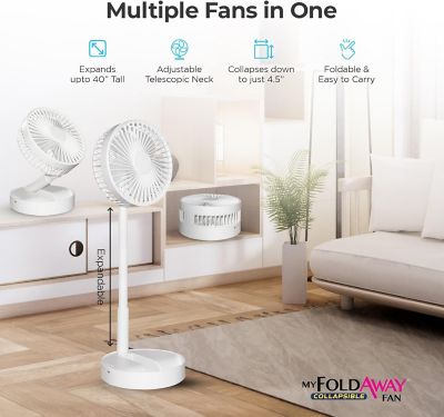 Image showing  40 in. My Foldaway Rechargeable Fan, Foldable and Portable, 81 CFM