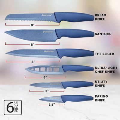 Image showing  Nutri Blade Stainless Steel Knives Cooking Knife Set in Blue, 6 pc.