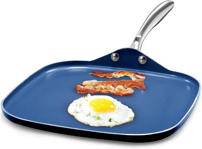 Granitestone 10.5 in. Ultra-Durable Aluminum Non-Stick Griddle, Blue