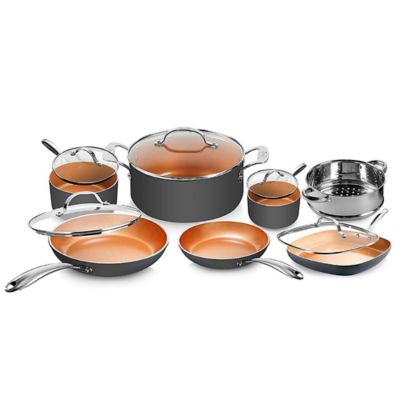 Gotham Steel Diamond Ceramic Non-Stick Aluminum Cookware Set in Graphite, 12 pc.