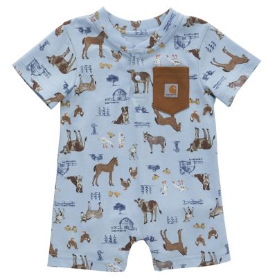 Baby Boy All Over Vehicle Print Short-sleeve Romper