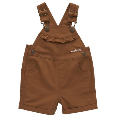 Carhartt Baby Girls' Canvas Ruffle Front Shortalls