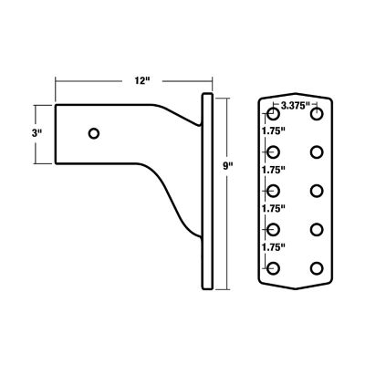 Image showing 7 th Buyers Products 3 30,000 lb. Capacity 4-Position Pintle Hitch Mount