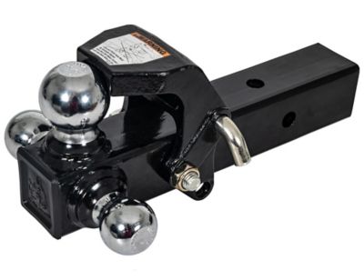 Image showing  2-1/2 in. Receiver Tri-Ball Hitch with Pintle Hook and Chrome Towing Balls, 6,000/10,000/14,000 lb. Capacity