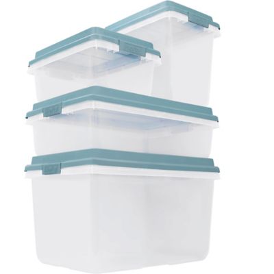 Image showing  Hi Rise Storage Bin, 18 qt., Clear