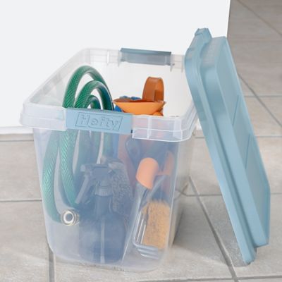 Image showing  Hi Rise Storage Bin, 32 qt., Clear