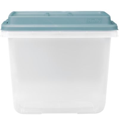 Image showing  Hi Rise Storage Bin, 32 qt., Clear