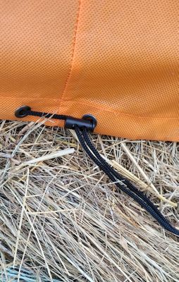 Image showing  Hay Bale Covers, Orange with Spider Web