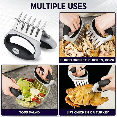 Stainless Steel Meat Shredder Claws with Ultra-Sharp Blades for Shredding  Meat, Lift, Handle, and Cut