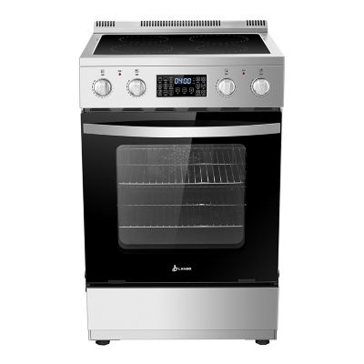 Lanbo 24 in. 2.9 Cu.Ft Freestanding Single Oven Electric Range in Stainless Steel with Air Fry, Rotisserie and True Convection