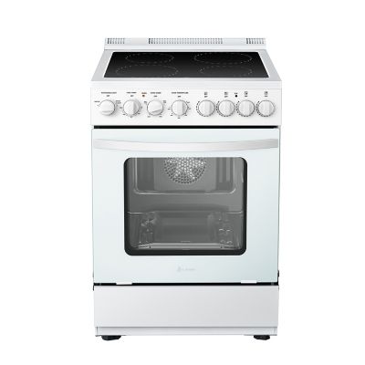 Lanbo 24 in. 2.9 Cu.Ft. Freestanding Single Oven Electric Range with True Convection, Air Fry and Rotisserie,White