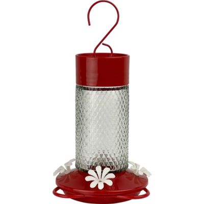 Wild Wings Glass Gravity Hummingbird Feeder, Cherry