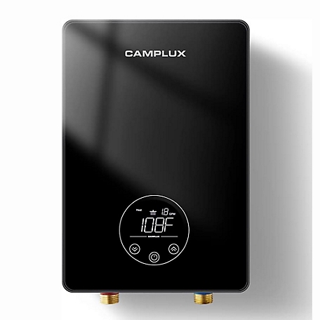 Camplux Instant Electric Tankless Water Heater 1.8 GPM 6kW 240V, Black