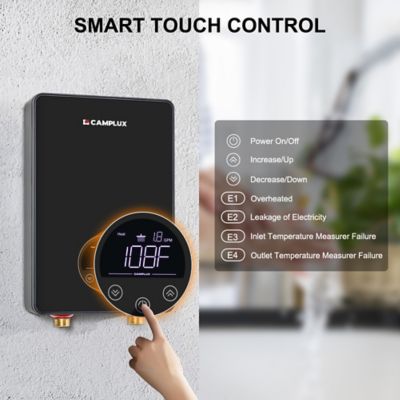 Image showing 5 th Camplux 6kW 1.8 GPM Instant Electric Tankless Water Heater, 240V, Black