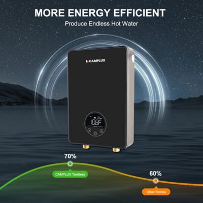 Image showing 8 th Camplux 6kW 1.8 GPM Instant Electric Tankless Water Heater, 240V, Black