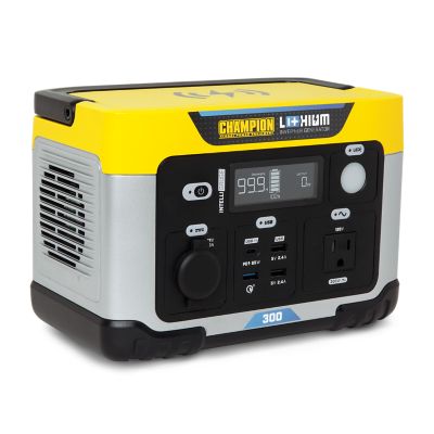 Champion Power Equipment 285-Wh 600/300-Watt Lithium-Ion Solar Generator Portable Power Station Backup Battery