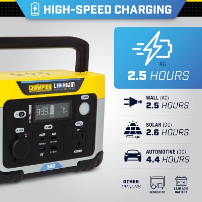 Image showing  600/300-Watt Lithium-Ion Solar Generator Portable Power Station Backup Battery, 285Wh