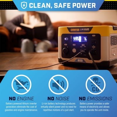 Image showing  1,200/600-Watt Lithium-Ion Solar Generator Portable Power Station Backup Battery, 579Wh