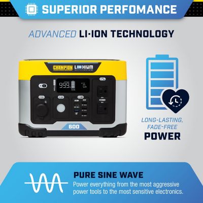 Image showing  1,200/600-Watt Lithium-Ion Solar Generator Portable Power Station Backup Battery, 579Wh