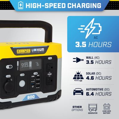 Image showing  1,200/600-Watt Lithium-Ion Solar Generator Portable Power Station Backup Battery, 579Wh