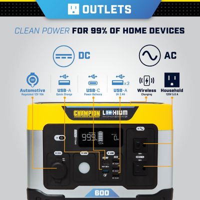 Image showing  1,200/600-Watt Lithium-Ion Solar Generator Portable Power Station Backup Battery, 579Wh