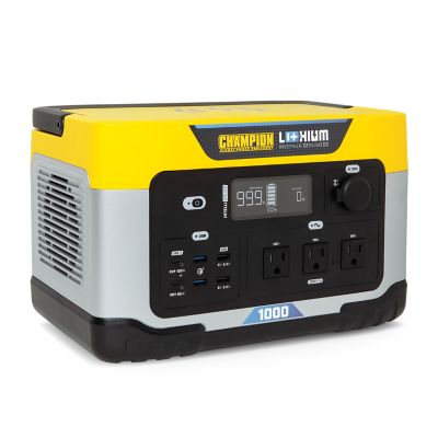 Champion Power Equipment 2,000/1,000-Watt Lithium-Ion Solar Generator Portable Power Station Backup Battery, 998Wh