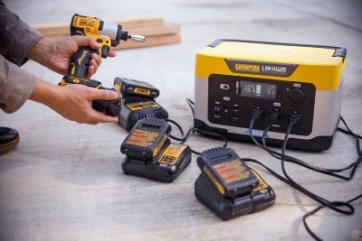 Image showing 7 th Champion Power Equipment 2,000/1,000-Watt Lithium-Ion Solar Generator Portable Power Station Backup Battery, 998Wh