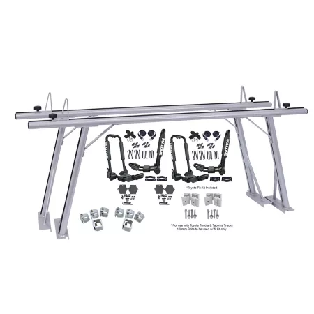 Malone Tradesport 72 in Aluminum + 2 Steel FoldAway-J Sets 75 lb Capacity Each - Truck Kayak Rack Set - MPG925 Kayak & Canoe Carriers