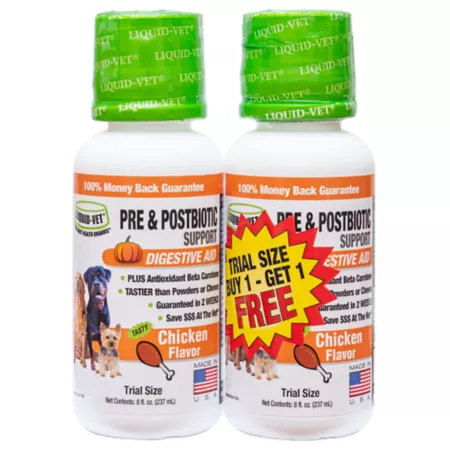 Liquid-Vet K9 Pre & PostBiotic Support Chicken Flavor Formula for Dogs 8 oz 2 Pack Dog Digestion Supplements