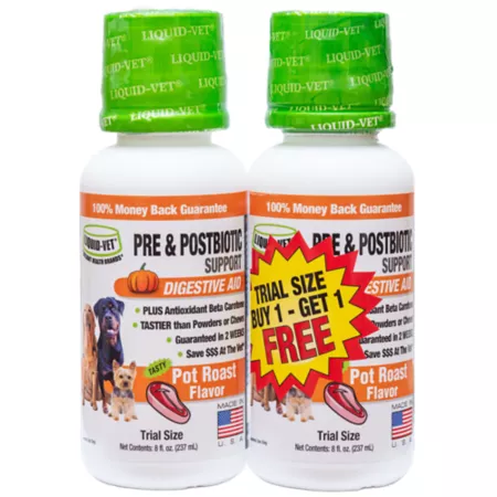 Liquid-Vet K9 Pre & PostBiotic Support Roast Flavor Formula for Dogs 8 oz Pack of 2 Dog Digestion Supplements