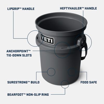 Image showing 8 th YETI 5 gal. LoadOut Bucket, Charcoal