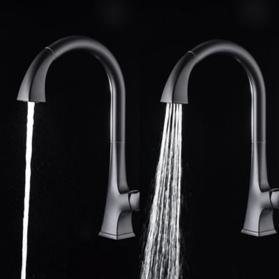 Image showing  Quest Single Handle Pull-Down Sprayer Kitchen Faucet with Accessories in Rust and Spot Resist in Oil Rubbed Bronze