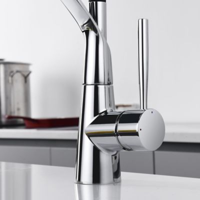 Image showing  Pagani Single-Handle Pull-Down Sprayer Kitchen Faucet with Accessories in Rust and Spot Resist in Polished Chrome