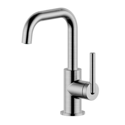 Image showing  Kree Single Hole Single-Handle Bathroom Faucet Rust and Spot Resist with Drain Assembly in Brushed Nickel