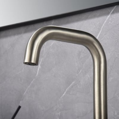 Image showing  Kree Single Hole Single-Handle Bathroom Faucet Rust and Spot Resist with Drain Assembly in Brushed Nickel