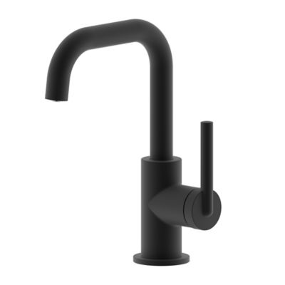 Ultra Faucets Kree Single Hole Single-Handle Bathroom Faucet Rust and Spot Resist with Drain Assembly in Matte Black