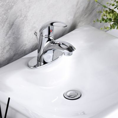 Image showing  Vantage 4 in. Centerset Single-Handle Bathroom Faucet Rust and Spot Resist with Drain Assembly in Polished Chrome