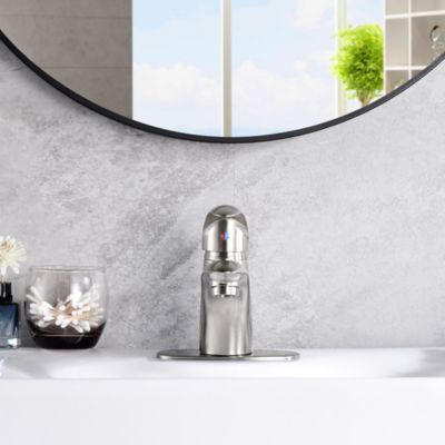 Image showing  Vantage 4 in. Centerset Single-Handle Bathroom Faucet Rust and Spot Resist with Drain Assembly in Brushed Nickel