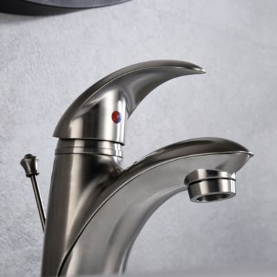 Image showing  Vantage 4 in. Centerset Single-Handle Bathroom Faucet Rust and Spot Resist with Drain Assembly in Brushed Nickel