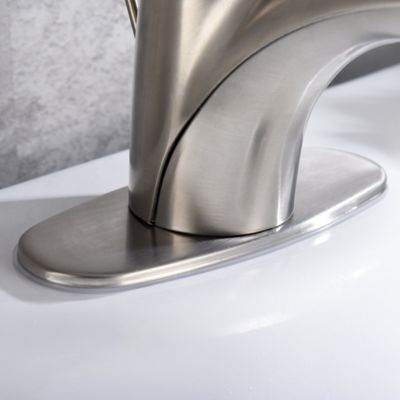 Image showing  Vantage 4 in. Centerset Single-Handle Bathroom Faucet Rust and Spot Resist with Drain Assembly in Brushed Nickel
