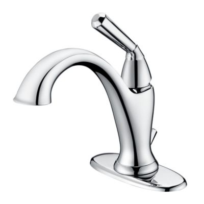 Ultra Faucets Z Single Hole Single-Handle Bathroom Faucet Scratch Resist with Drain Assembly in Polished Chrome